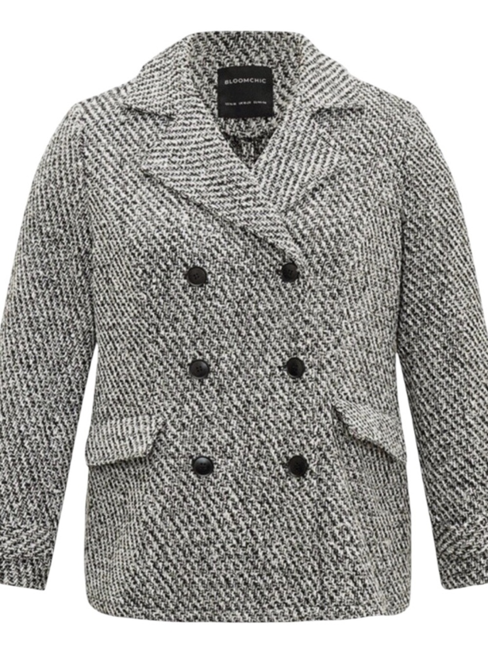 NWOT, BloomChic Tweed Peacoat, P2P:26”, L:29”